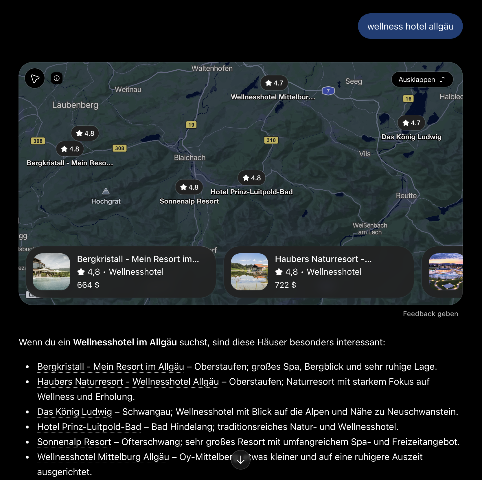 Screenshot: Wellnesshotel Allgäu