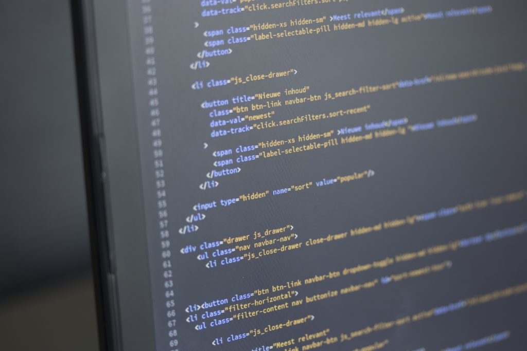 Bildschirm mit html Code