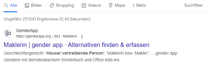 Gender funktioniert nicht immer in der SEO